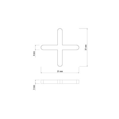 Espaçador Cruzeta Plástico Tramontina 4 mm (Saco com 100 un.)