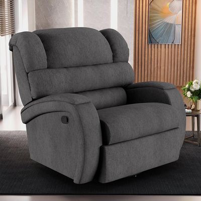 Poltrona do Papai Sala de Cinema Reclinável Kylie Glider Manual Giratória Massagem USB Linho Chumbo G23