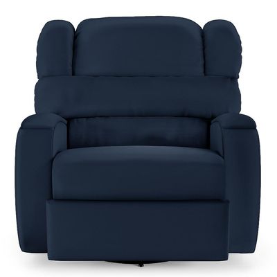 Poltrona do Papai Sala de Cinema Reclinável Kylie Glider Manual Giratória USB PU Azul G23