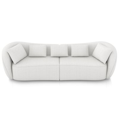 Sofá 3 Lugares Para Sala Living Orgânico 212cm Eça P08 Bouclê Branco - Lyam Decor