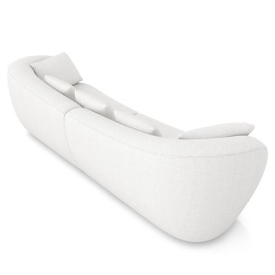 Sofá 3 Lugares Para Sala Living Orgânico 212cm Eça P08 Bouclê Branco - Lyam Decor