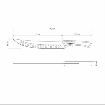 Faca Butcher/Carne 10' Churrasco Black Tramontina