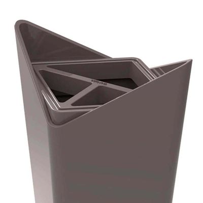 Kit Bandeja Decorativa Branca e Porta Escova de Dentes Cinza Plástico Banheiro Lavabo