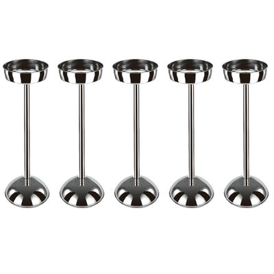 Conjunto 5 Suportes Balde de Gelo Arienzo Brinox Inox 20x60,5cm Champanheira de Chão Restaurante Bar