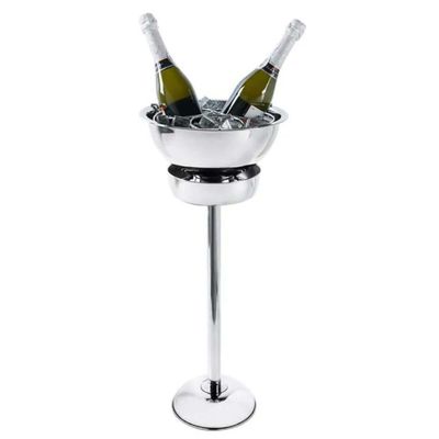 Conjunto 5 Suportes Balde de Gelo Arienzo Brinox Inox 20x60,5cm Champanheira de Chão Restaurante Bar
