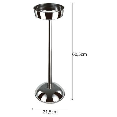 Conjunto 5 Suportes Balde de Gelo Arienzo Brinox Inox 20x60,5cm Champanheira de Chão Restaurante Bar