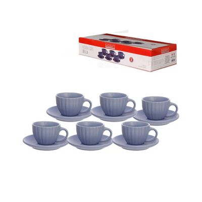 Conjunto de Xícaras para Café Hauskraft Bella em Cerâmica 90 ml Azul 6 Peças n/a