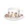 Jogo de Xícaras de Café Le Jardin em Porcelana com Pires 90ml 6 Peças HausKraft Estampado