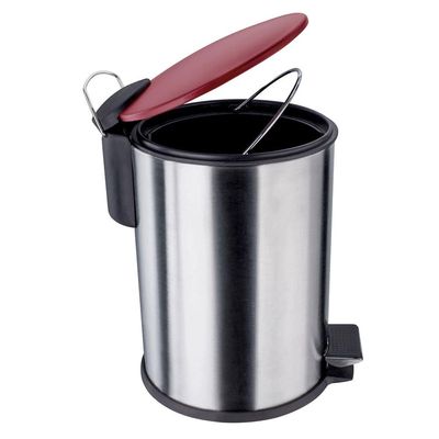 Lixeira com Pedal LIX2317-VM em Inox e PP 3L Euro Home Preto com Inox
