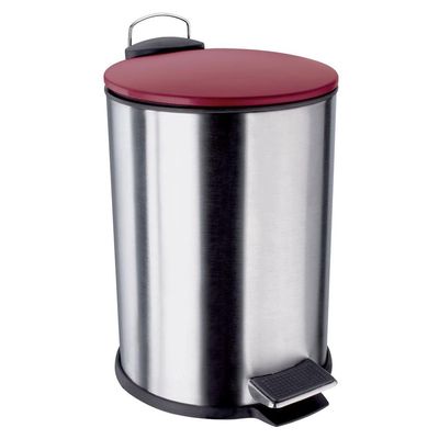 Lixeira com Pedal LIX2317-VM em Inox e PP 3L Euro Home Preto com Inox