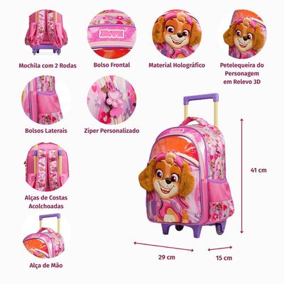 Mochila de Rodinhas Feminina Skye Rosa U / Rosa