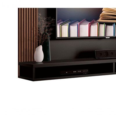 Painel Para Tv Dijon Preto Com Naturale - Moveisaqui