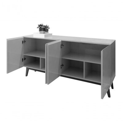 Buffet Aparador Ares 4 Portas Preto - Moveisaqui