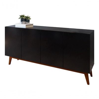 Buffet Aparador Ares 4 Portas Preto - Moveisaqui