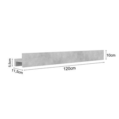 Porta Shampoo Linear 120cm Concreto