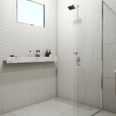 Porta Shampoo Linear 120cm Concreto