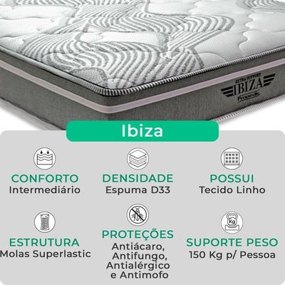 Cama Box Baú King Bege Colchão Ibiza Molas Ensacadas Vstore