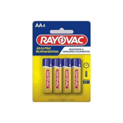 Pilha Zinco Rayovac Tamanho Aa Amarelinhas Com 4 Unidades