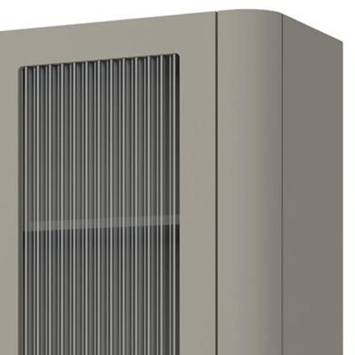 Cristaleira Sala De Jantar 2 Portas Vidro Pés Industrial Preto Naim I03 Grigio - Lyam Decor