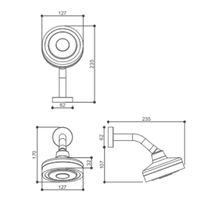 CHUVEIRO REDONDO DROP COM BRAÇO DE PAREDE 12CM EM AÇO INOX CROMADO DP4720P