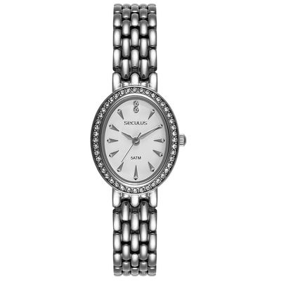 Relógio Seculus Feminino Ref: 23745l0svns2 Oval Bracelete Prateado
