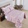 Kit Cobre Leito Colcha Belle Casal Padrão Estampado Dupla Face 400 Fios 3 Peças Floral Rosê