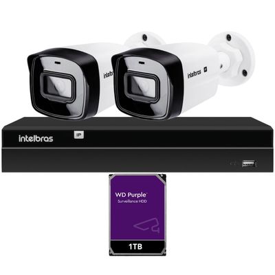 Kit 2 Câmeras IP Vipc 1230B Intelbras NVD 1404P HD 1TB Purple
