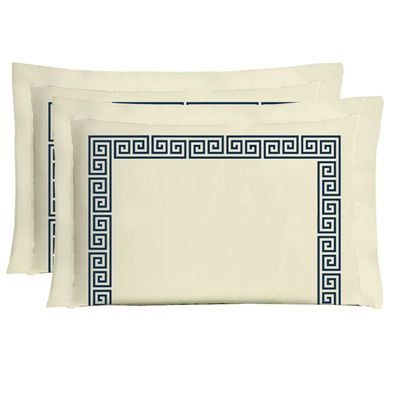 Kit Cobre Leito Casal Grecco Azul Marinho Casaborda 5 peças