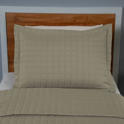 Kit Cobre Leito Matelado Copacabana 2 Peças Solteiro 100% Poliéster Percal 300 Fios - Cáqui