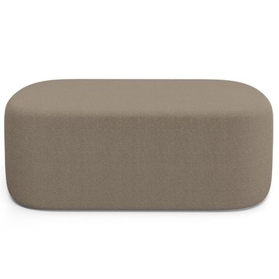 Kit 02 Puffs Decorativos Orgânicos Para Living Quarto 100cm Doha W01 Bouclê Bege - Lyam Decor