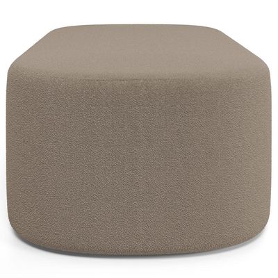 Kit 02 Puffs Decorativos Orgânicos Para Living Quarto 100cm Doha W01 Bouclê Bege - Lyam Decor
