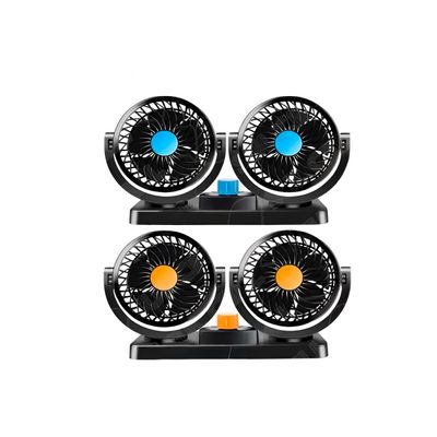 Mini Ventilador Duplo Automotivo Ajustável Painel Carro Cor:Azul