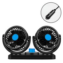 Mini Ventilador Duplo Automotivo Ajustável Painel Carro Cor:Azul