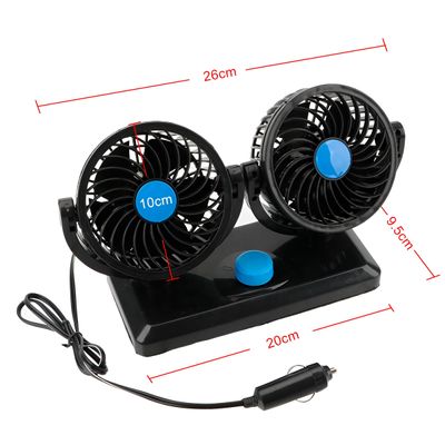 Mini Ventilador Duplo Automotivo Ajustável Painel Carro Cor:Azul