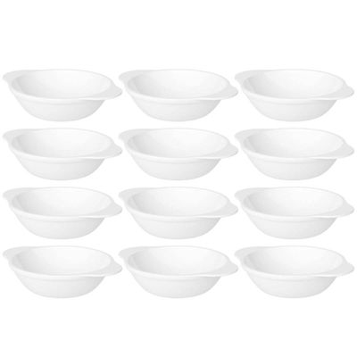12 Cumbucas Brancas Coza Uno 100ml Plástica Bowl Tigela 11,5x9x2,5cm Cozinha Sobremesas