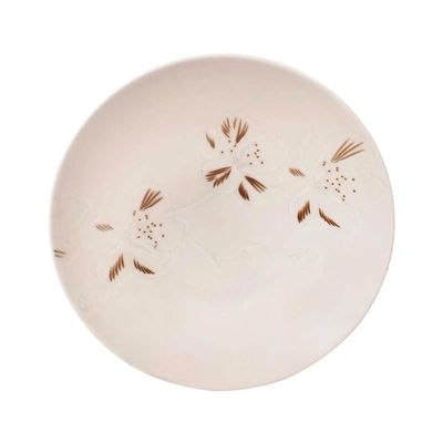 Jogo 6 Pratos Fundos Cerâmica Oxford Unni Orquídea 20,5 Cm: Floral