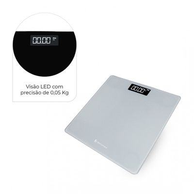 Balança Digital Smart Corporal Tela em LED até 180 Kg Dellamed Cinza