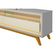 Rack Para Tv 2.2 Retrô Com Led Requinte Cinza Com Off White - Gelius Móveis