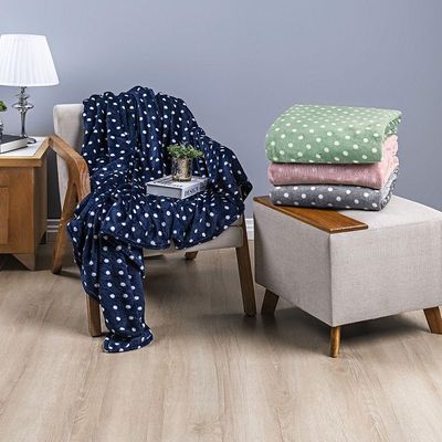 Manta Estampada Petit Poá Solteiro 01 Peça - Salvia - alta durabilidade