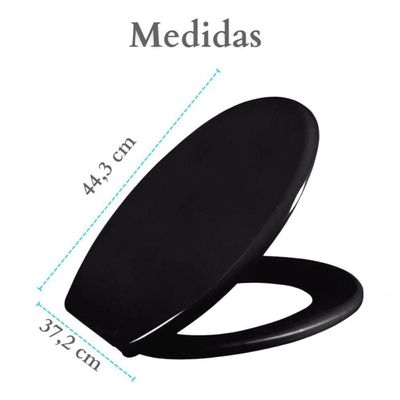 Assento Master Vaso Sanitário Universal Oval Preto
