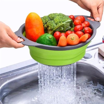 Escorredor Retratil Em Silicone Macarrao Legumes Arroz Salada Cozinha Verde