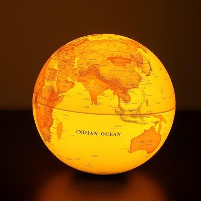 Globo Terrestre Verde Vintage Decorativo Mapa Mundi Luminaria Iluminacao Led Movimento Automatico Escritorio