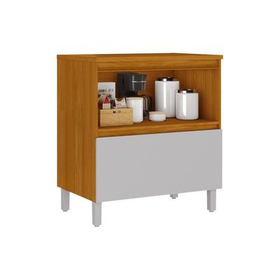 Balcão De Cozinha Itatiaia 80cm Em Madeira MDF Cinamomo-fendi Lumina