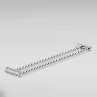 Porta Toalha Toalheiro Duplo Para Banheiro Escovado Troia Grego Metal 50cm
