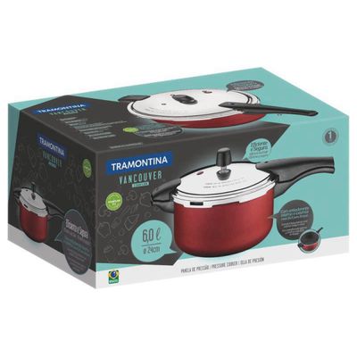Panela de Pressão 6L 24 cm Vancouver Vermelha Tramontina