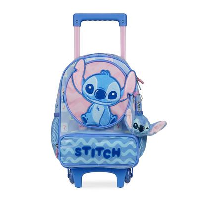 Mochila de Rodinha Feminina Infantil Stitch Baby Azul Clara U / Azul claro