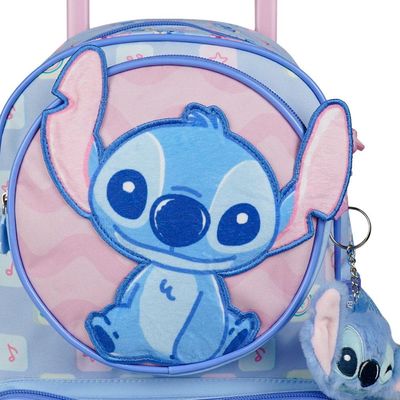 Mochila de Rodinha Feminina Infantil Stitch Baby Azul Clara U / Azul claro