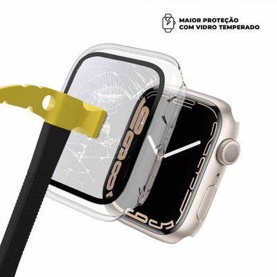 Case para Apple Watch 45MM (Series 7) - Armor - acompanha película integrada na case - Transparente - Gshield