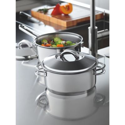 Panela Tramontina Solar Aço Inox Fundo Triplo com Tampa e Cabo 20 cm 2,9 Litros