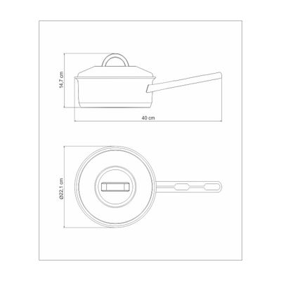 Panela Tramontina Solar Aço Inox Fundo Triplo com Tampa e Cabo 20 cm 2,9 Litros